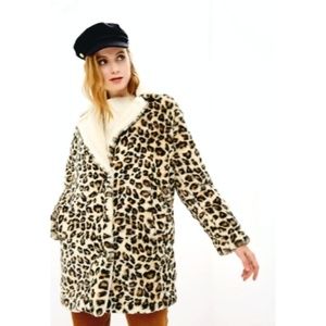 Leopard Faux Feather Coat